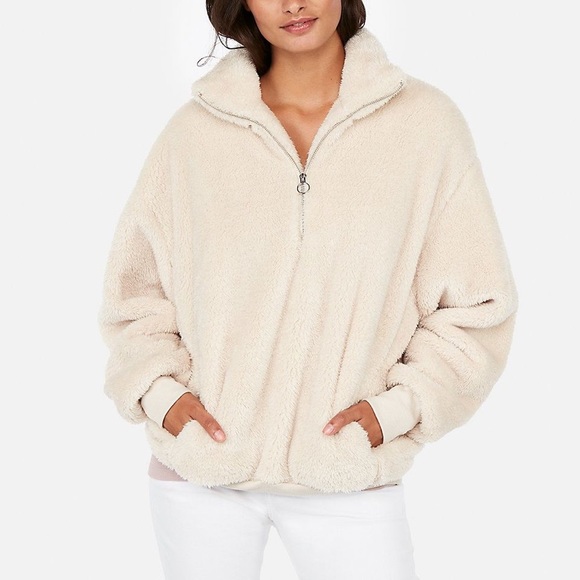 Express Tops - EXPRESS Fleece Quarterzip Sweatshirt